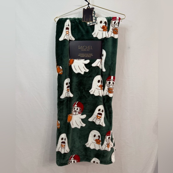 Rachel Rachel Roy Ghost Football Latte Plush Throw - Picture 1 of 7